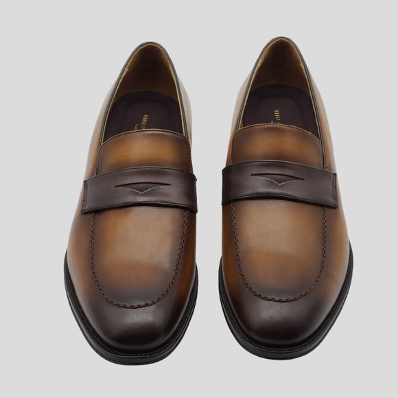 Bruno Magli Arezzo Burnished Leather Penny Loafer - Picture 3 of 5